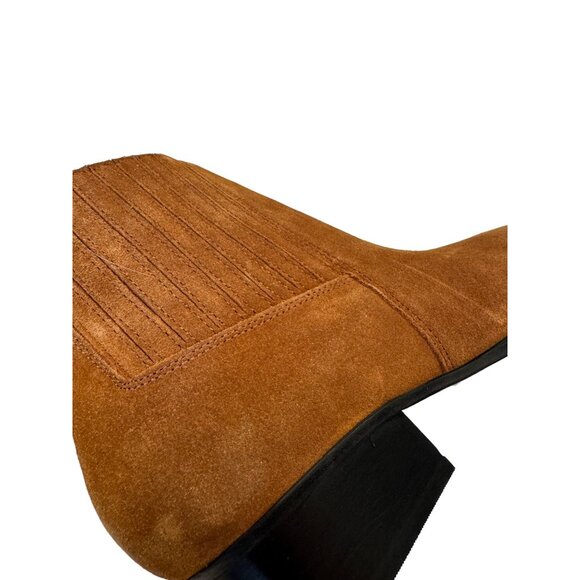 Marc Fisher Yarita Brown Suede Ankle Bootie Size 6M Western Point Toe NWOB - Picture 5 of 10